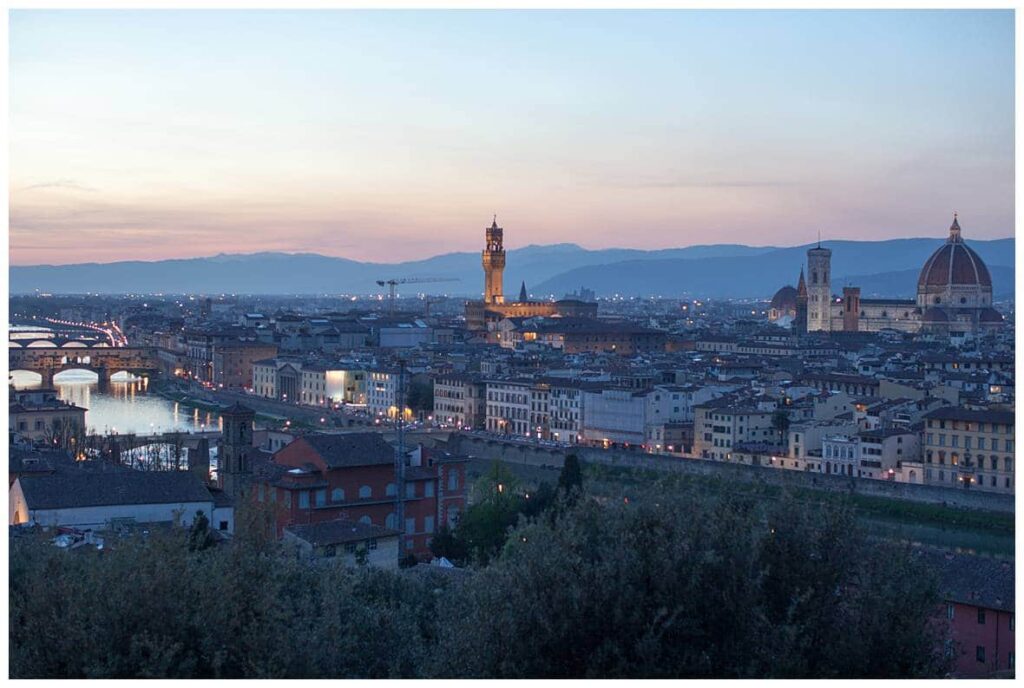 Journey of Doing - A collection of sunset photos overlooking the Piazzale Michelangelo in Florence, Italy that inspired Renaissance painters and beyond.