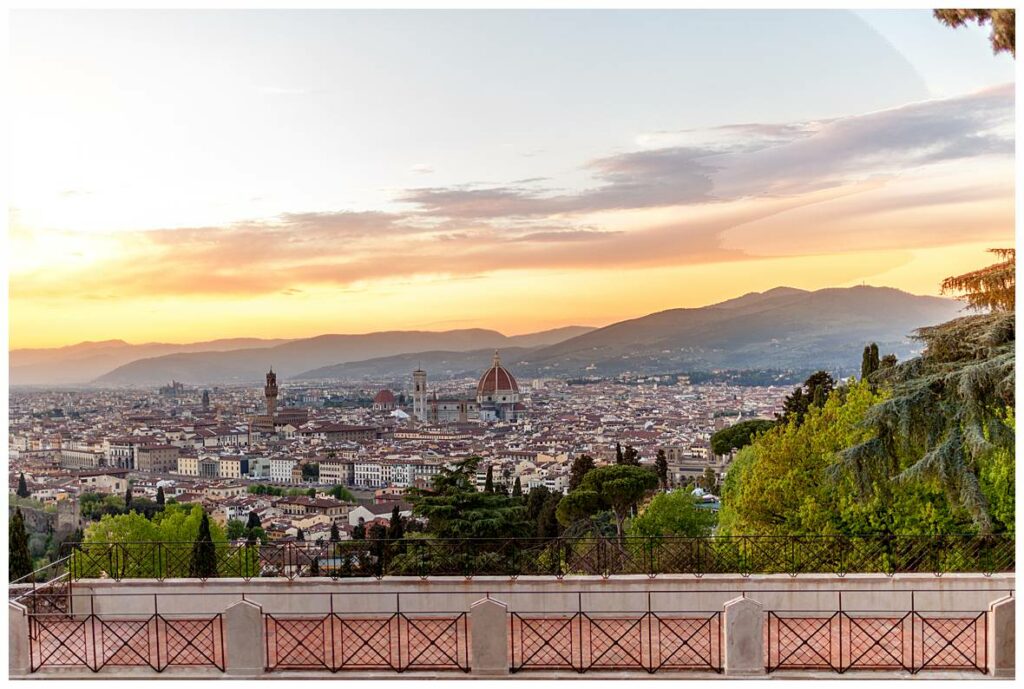 Journey of Doing - A collection of sunset photos overlooking the Piazzale Michelangelo in Florence, Italy that inspired Renaissance painters and beyond.