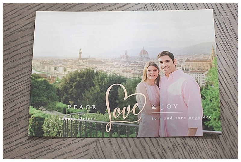Journey of Doing - Minted rose gold Christmas card
