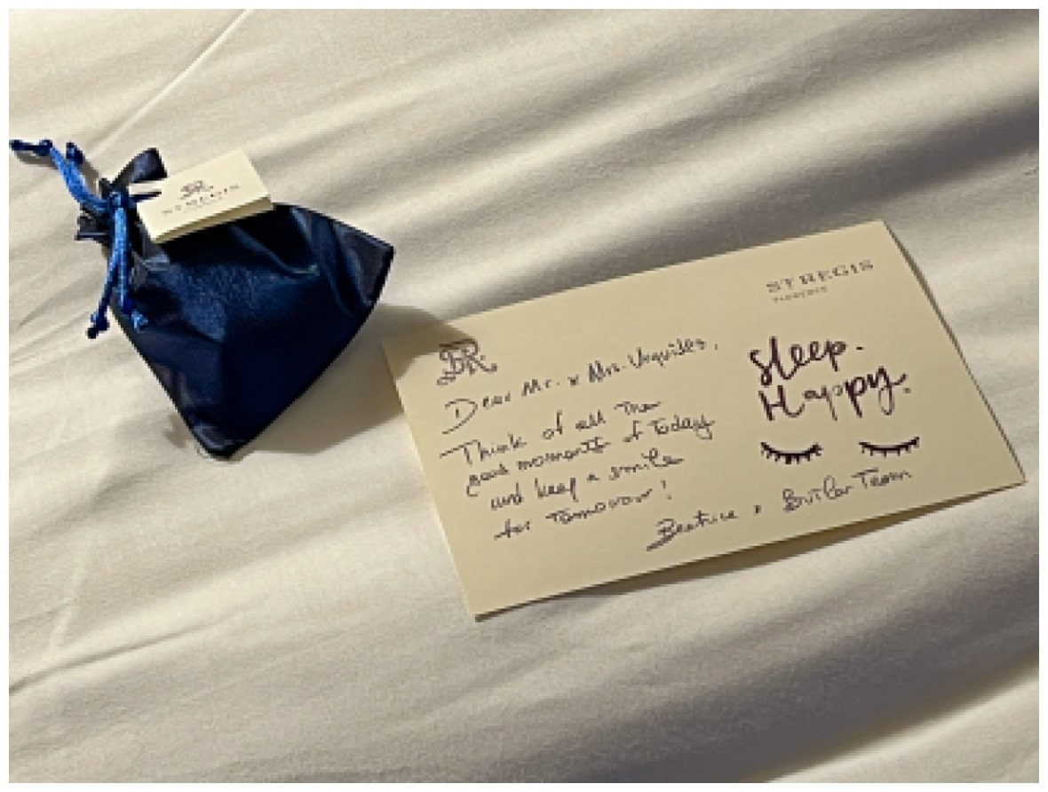 Journey of Doing - St Regis Florence turndown service and butler service