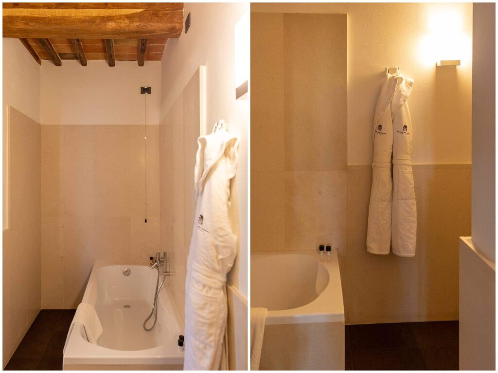 Journey of Doing - Superior corner room bathroom at Borgo dei Conti