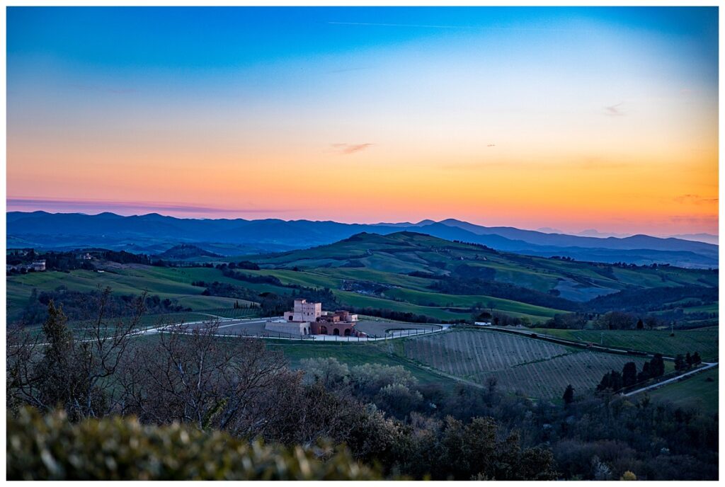 Journey of Doing - Borgo Pignano sunset in Tuscany