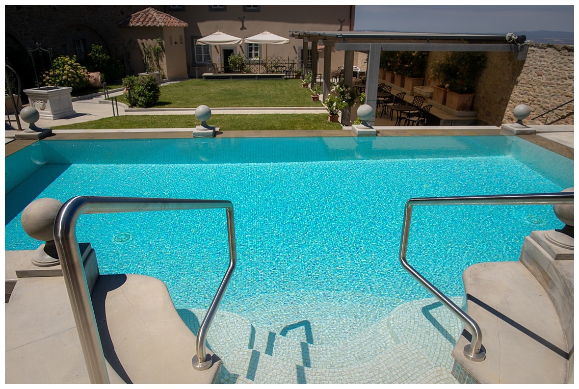 The outdoor plunge pool at the Monastero di Cortona Hotel and Spa.