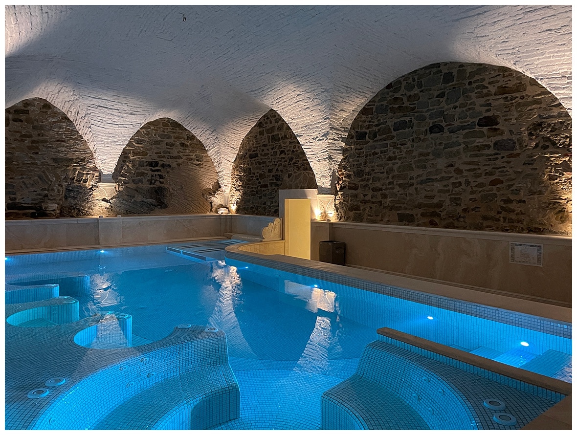 The indoor pool at the Monastero di Cortona Hotel and Spa